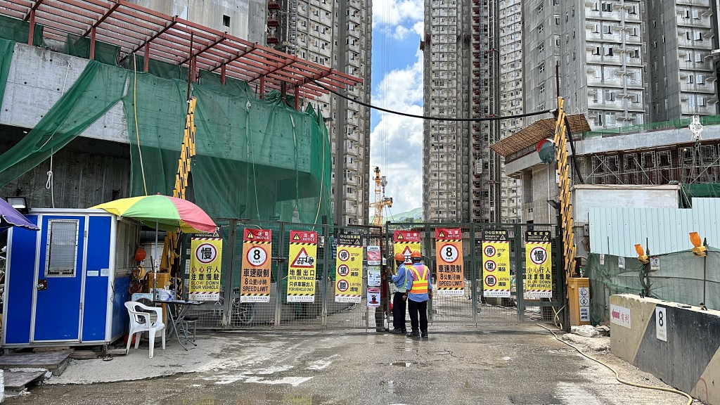 古洞地盤發生男工高處墮傷意外。蔡楚輝攝 古洞地盤發生男工高處墮傷意外。蔡楚輝攝