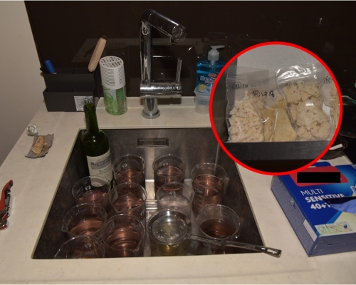 警方昨日於元朗搗破一個製毒工場,並拘捕一名25歲姚姓男子。警方圖片