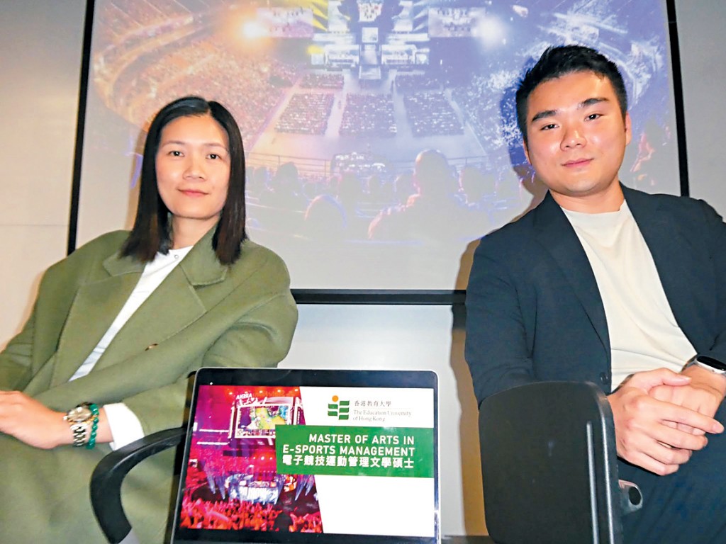 梁家文（左）形容電競行業是「超跨學科」的項目，學生畢業後不愁出路。柯曉波相信本港將成為協助內地「電競出海」的跳板。