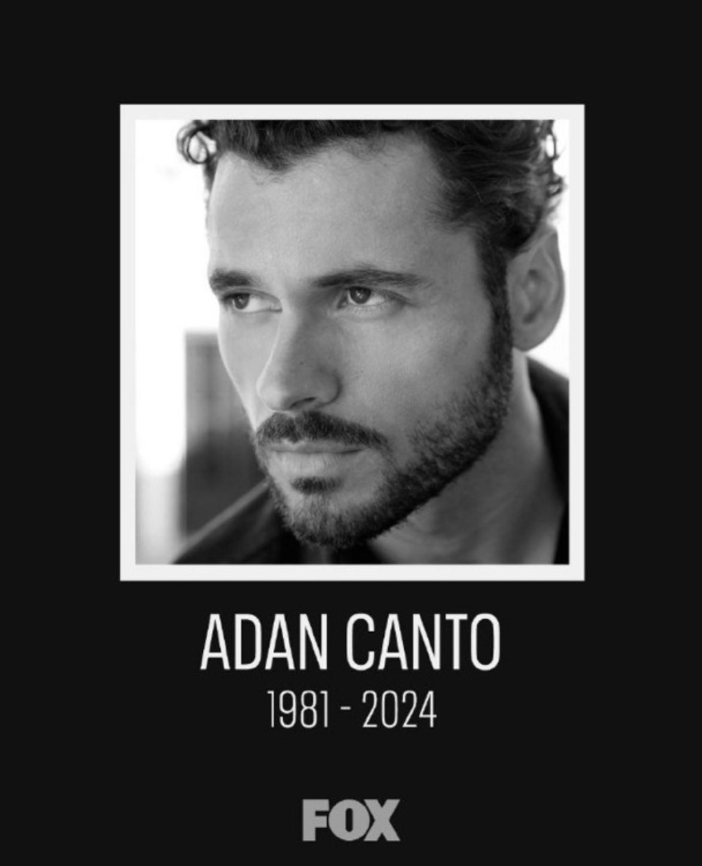 墨西哥男星Adan Canto病逝，终年42岁。