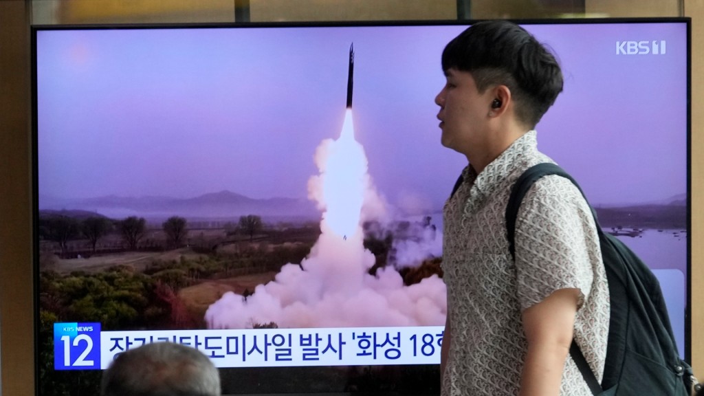 北韓今早又發射彈道導彈。美聯社