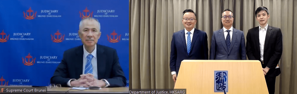 林定國在研討會開幕致辭時表示，今次網上研討會標誌著兩個司法管轄區自簽署合作備忘錄以來的首次合作，為文萊和香港執業者建立更緊密的聯繫帶來美好的開始。政府新聞處