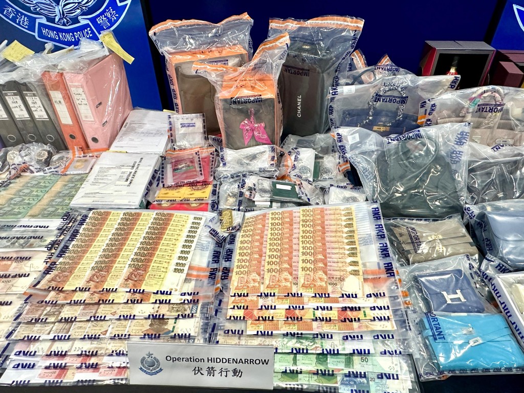 警方檢獲的犯罪得益。 警方檢獲的犯罪得益。