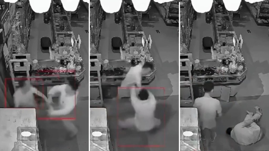 便利店閉路電視拍下事發經過。