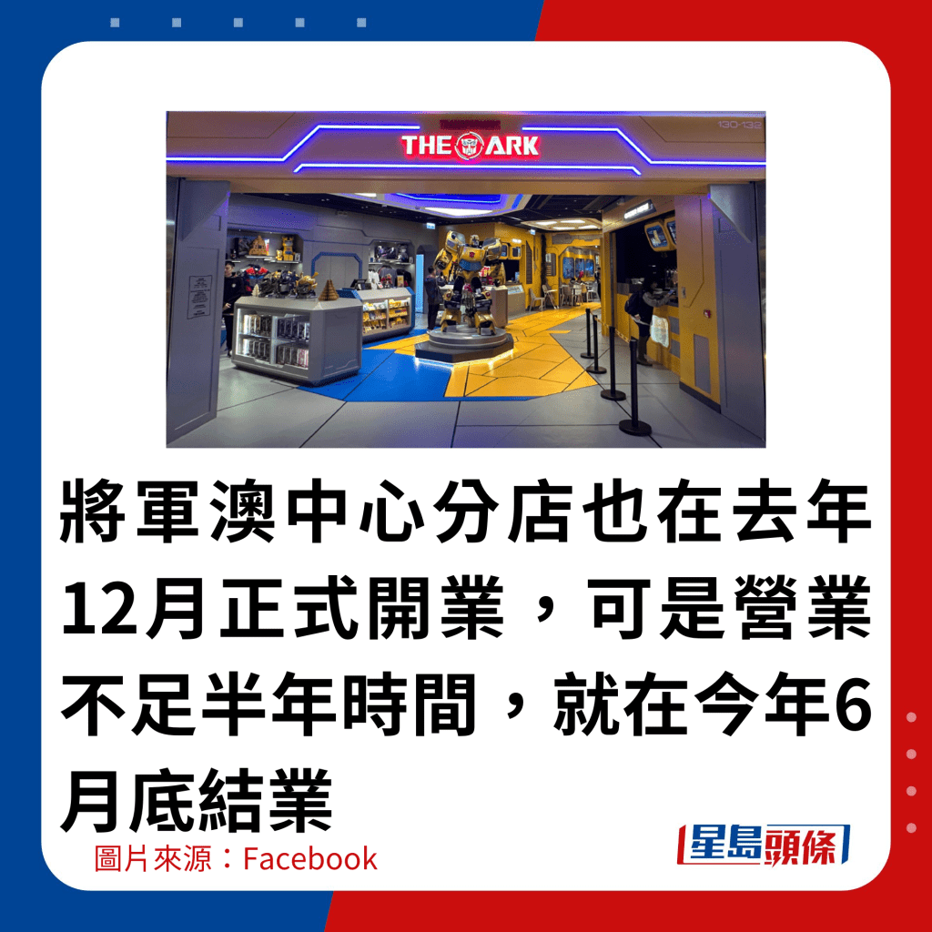 將軍澳中心分店也在去年12月正式開業，可是營業不足半年時間，就在今年6月底結業