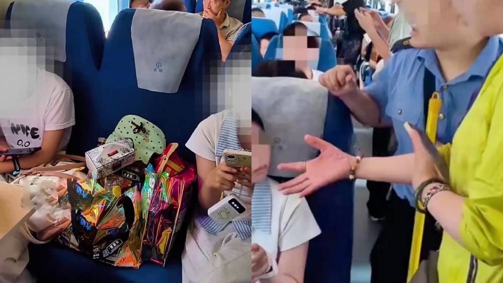 兩女童買3張硬座票一個座位放零食，無座乘客想坐被拒惹爭議。