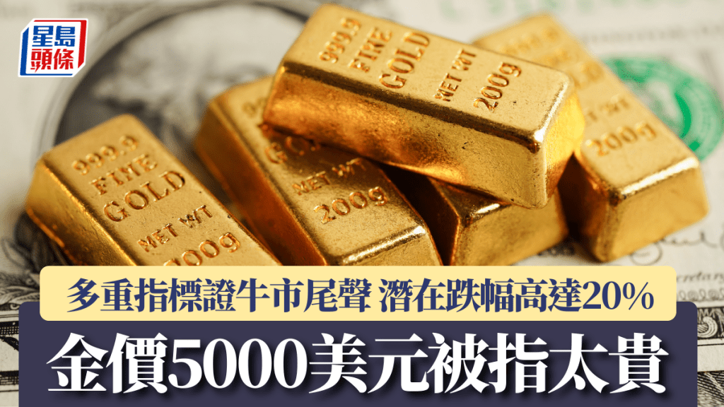 金價5000美元被指太貴 多重指標證牛市尾聲 潛在跌幅高達20%