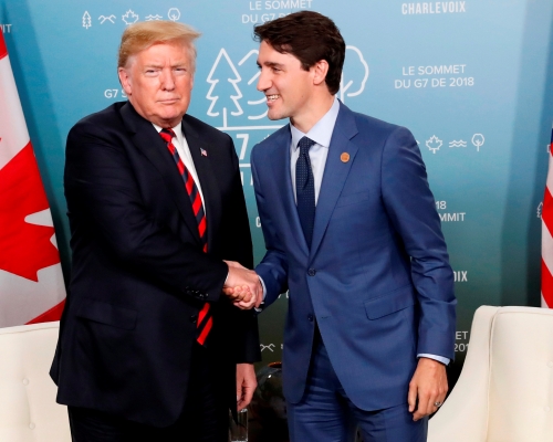 加拿大总理杜鲁多表示周一曾与特朗普通电话。资料图片