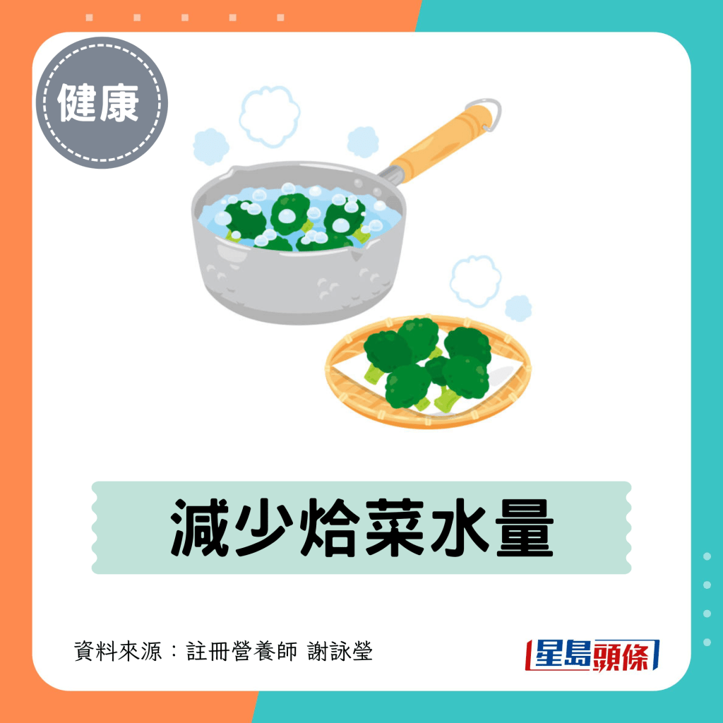 3. 减少烚菜水量 3. 减少烚菜水量