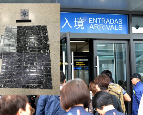 3名港人涉走私613部舊手機在澳門口岸被截獲。資料圖片