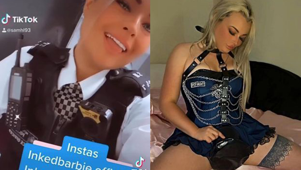 女警因發佈「制服誘惑影片」同事揭發後被停職。