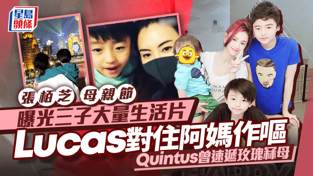 母親節丨張栢芝曝光大量三名兒子生活片 Lucas對住阿媽作嘔 Quintus曾速遞玫瑰冧母