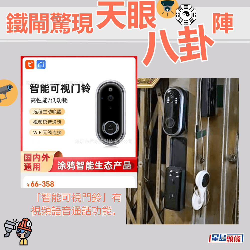 网店指「智能可视门铃」有视频语音通话功能。fb「大埔 TAI PO」截图和淘宝截图