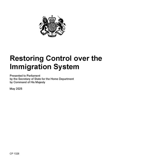 英國政府今年5月公布《移民白皮書》，大幅收緊移民政策。移民白皮書文件截圖