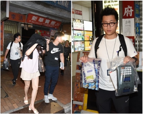 警方行動中共拘捕8名男女。丁志雄攝