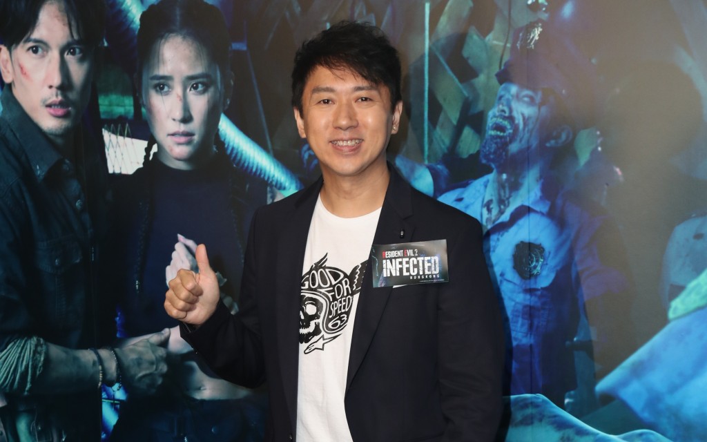 林子博為「生化危機驚慄體驗館」活動做主持，是他離巢後首個司儀工作。