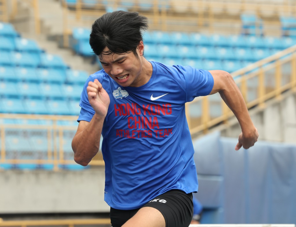 18岁的陈庭方期望在台北站跑出好时间，为自己争取8月世青赛个人项目资格。