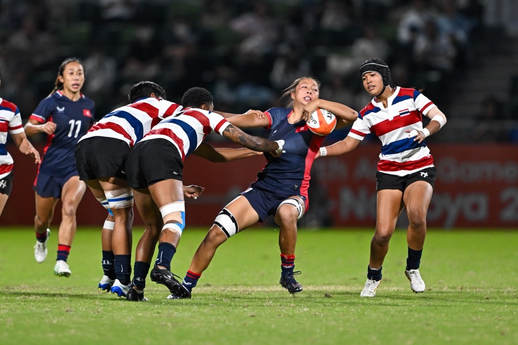 香港女子七欖隊再演7:5勝泰國。 香港女子七欖隊再演7:5勝泰國。