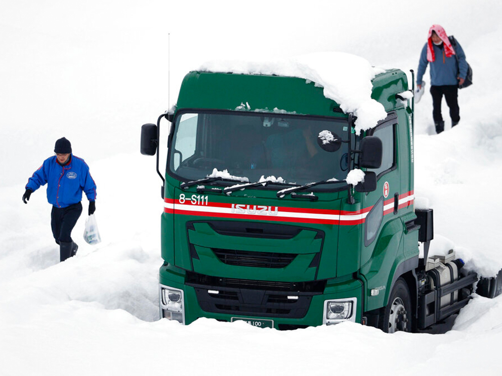日本多地受大雪影響。AP資料圖片