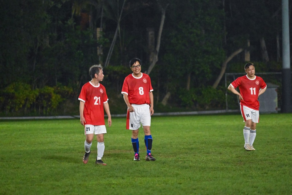 政府足球隊昨晚（29日）進行第三次練習。黃偉綸fb