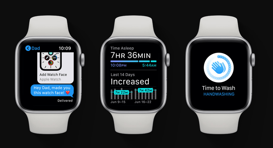watchOS 7新增血氧濃度檢測、睡眠追蹤、自動洗手偵測等功能。