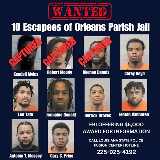警方找回其中3人。 Louisiana State Police 警方找回其中3人。 Louisiana State Police