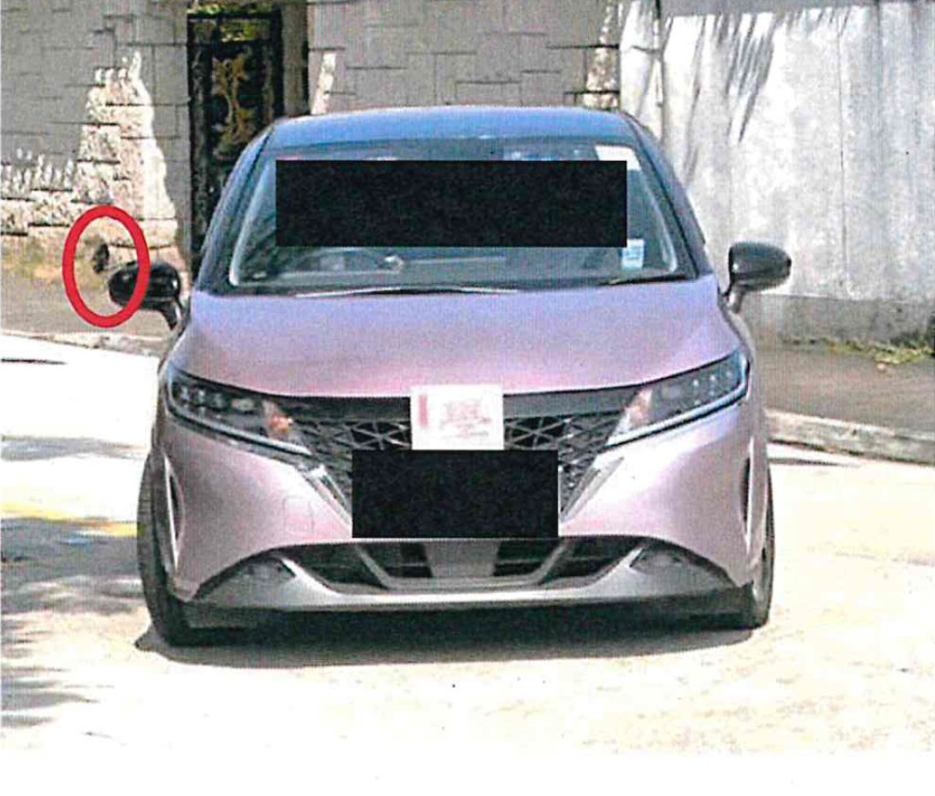 新規例下，考試車輛不可加裝超越側鏡的「頭轆鏡」。運輸署文件