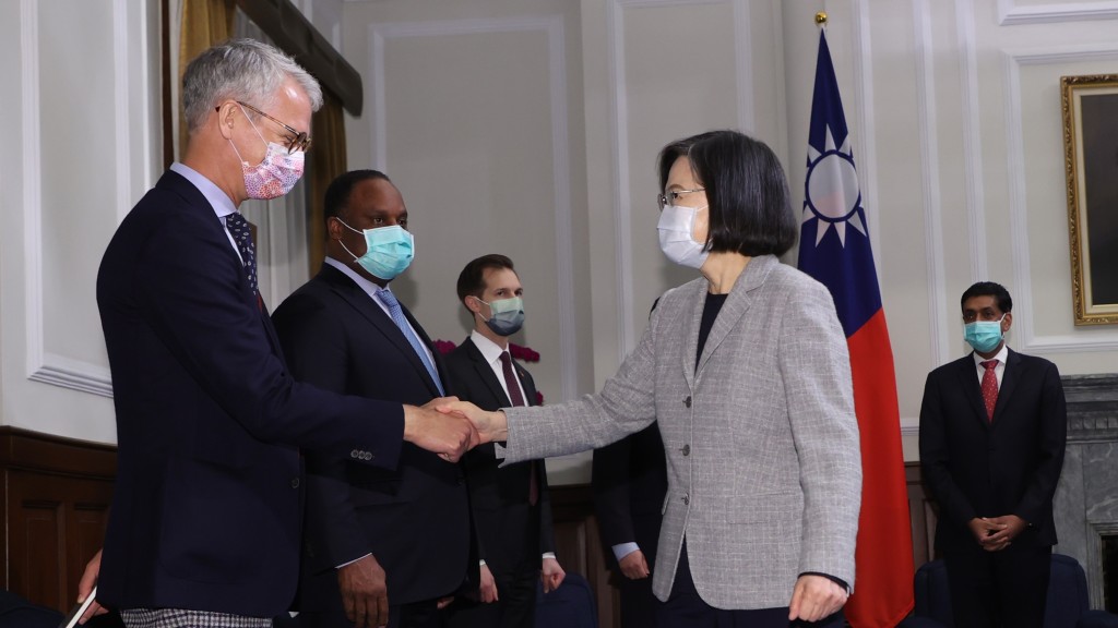 蔡英文會見美國眾議員訪問團。中央社