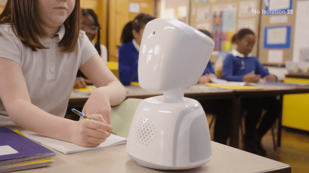 英国不少学校设“机械人”代返学，助学生克服开学焦虑症。No Isolation官网