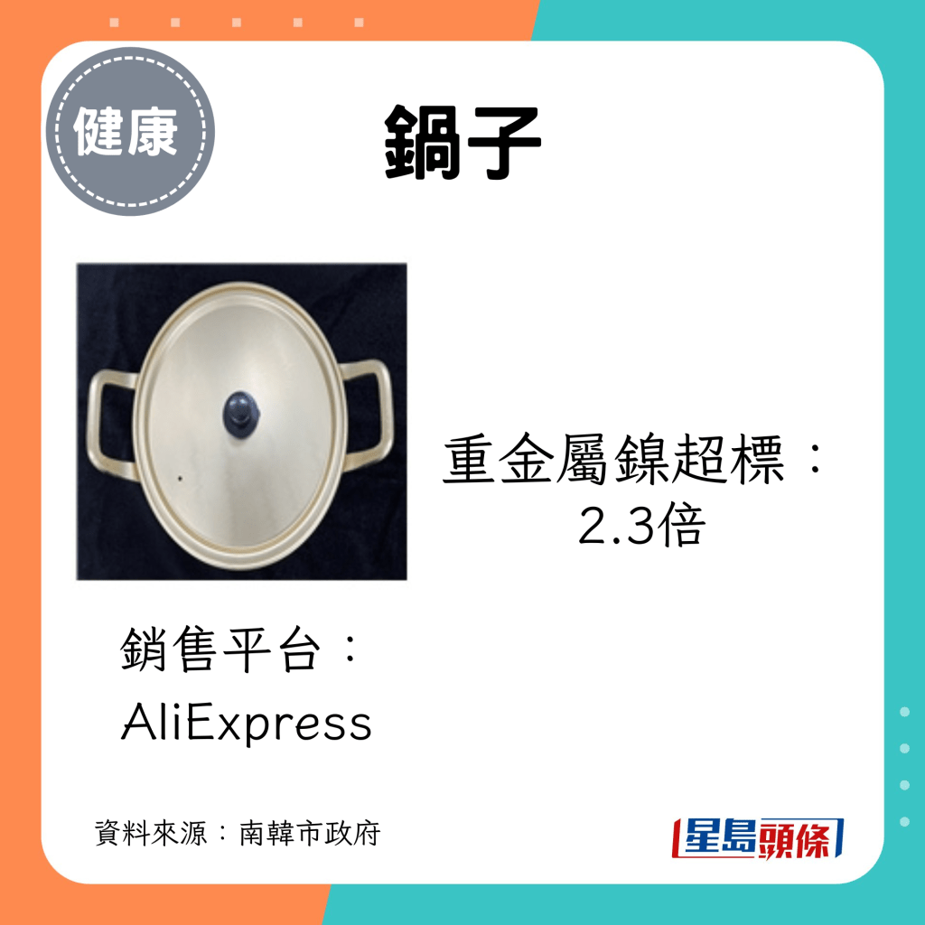 AliExpress的2款锅子重金属镍超标