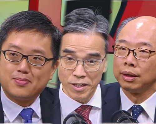 左:運輸及房屋局副秘書長蔡傑銘;中:運輸及房屋局局長陳帆;右:港鐵車務總監劉天成。網上截圖