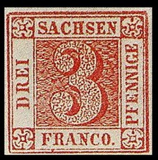 世界10大最珍貴郵票｜9.薩克森深紅色變體票