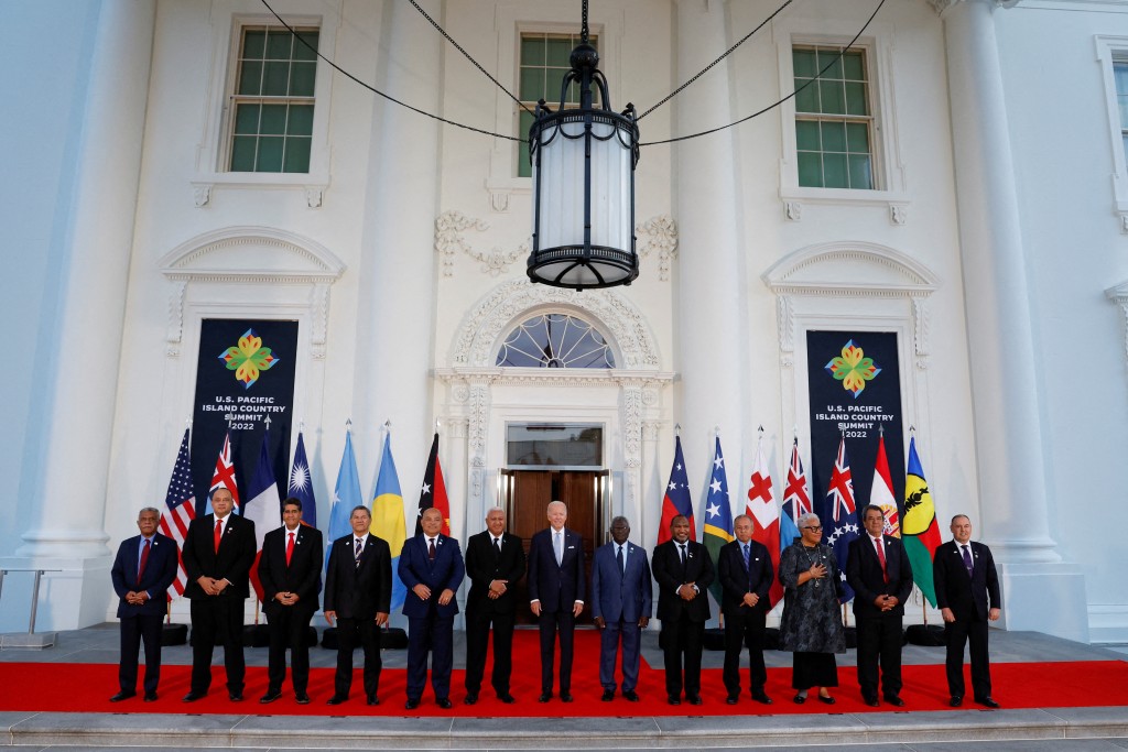 拜登一年前在白宮召開太平洋論壇峰會。路透社