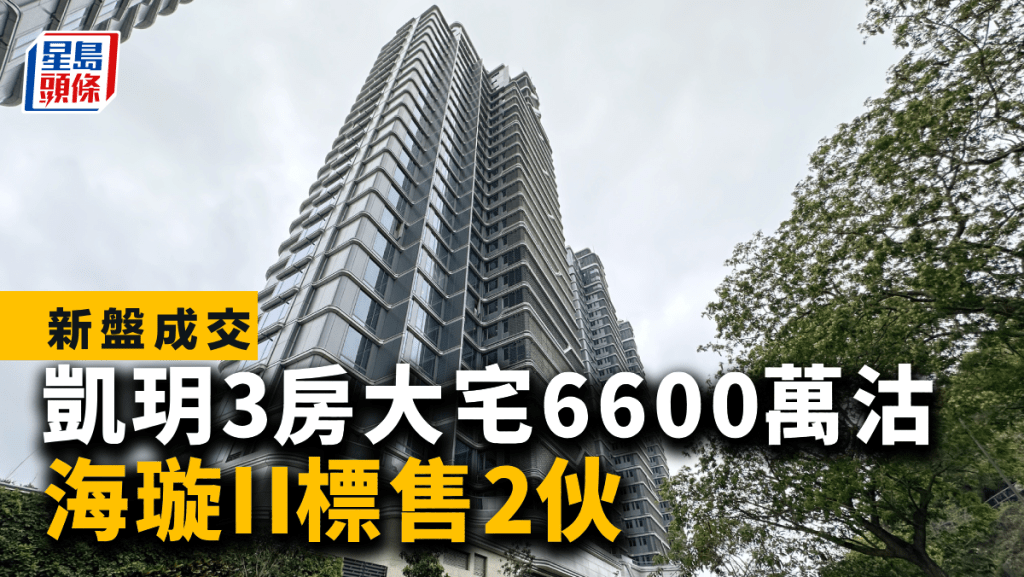 凱玥3房大宅6600萬沽 海璇II標售2伙|新盤成交