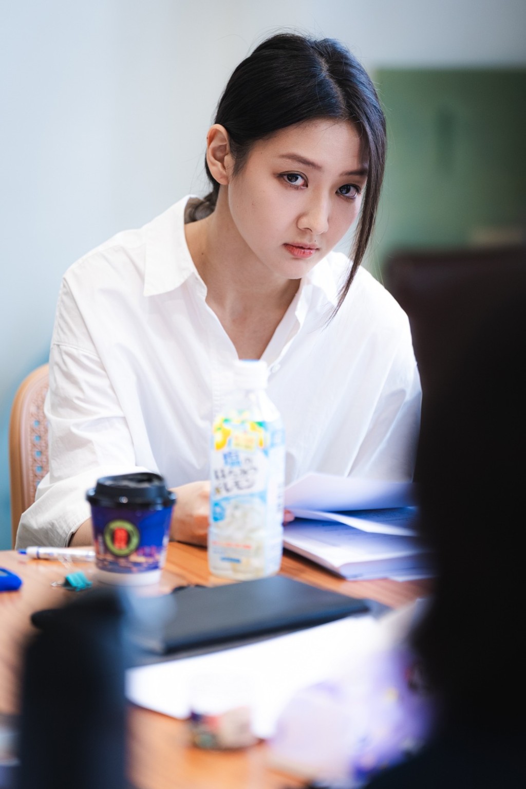 譚旻萱飾演靚靚大肚婆。 譚旻萱飾演靚靚大肚婆。