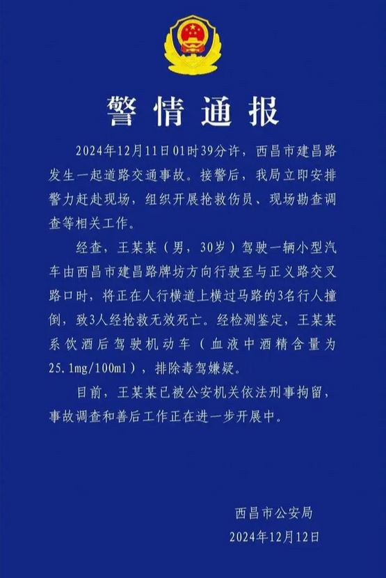 警方指已將肇事司機刑拘。網圖