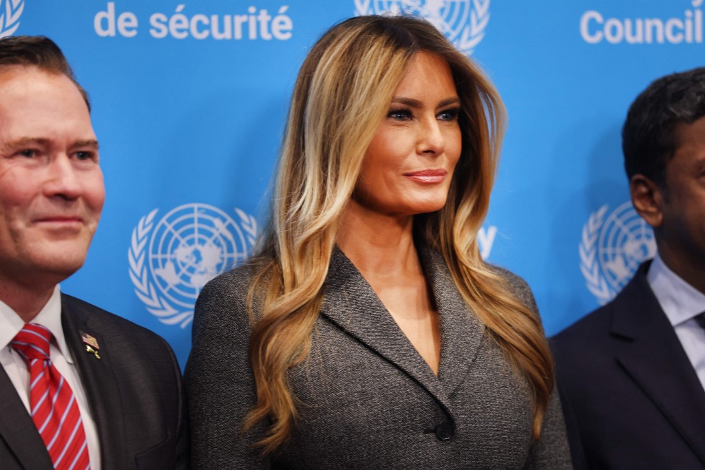 梅拉尼婭是第一位擔任聯合國安理會主席的世界領袖配偶。法新社