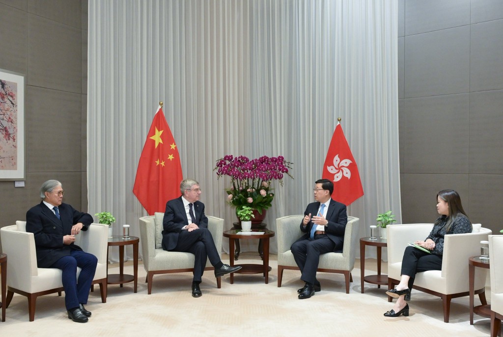 李家超指，特區政府致力為全球體育發展作出更大貢獻。李家超fb