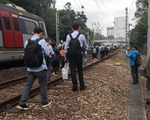乘客沿路軌行至沙田站。港鐵提供