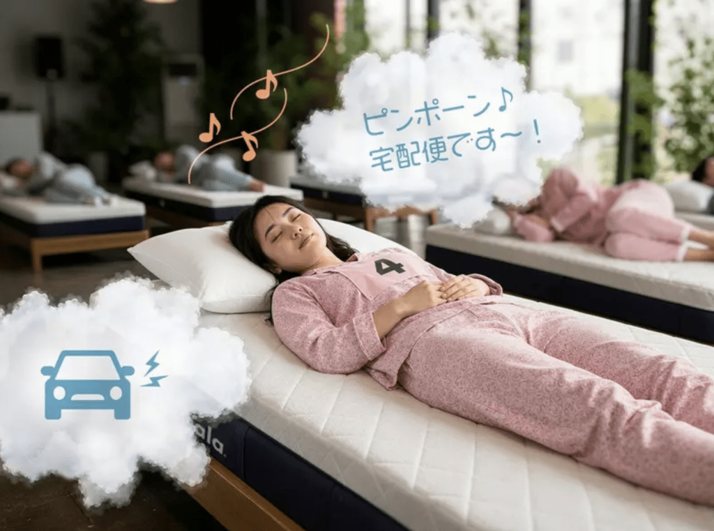 日本床垫公司下月在东京举办一场别开生面的睡眠大赛，参加者只须躺在床垫上睡90分钟，争夺222万日圆冠军奖金。“Matt Race by Koala”（下同）