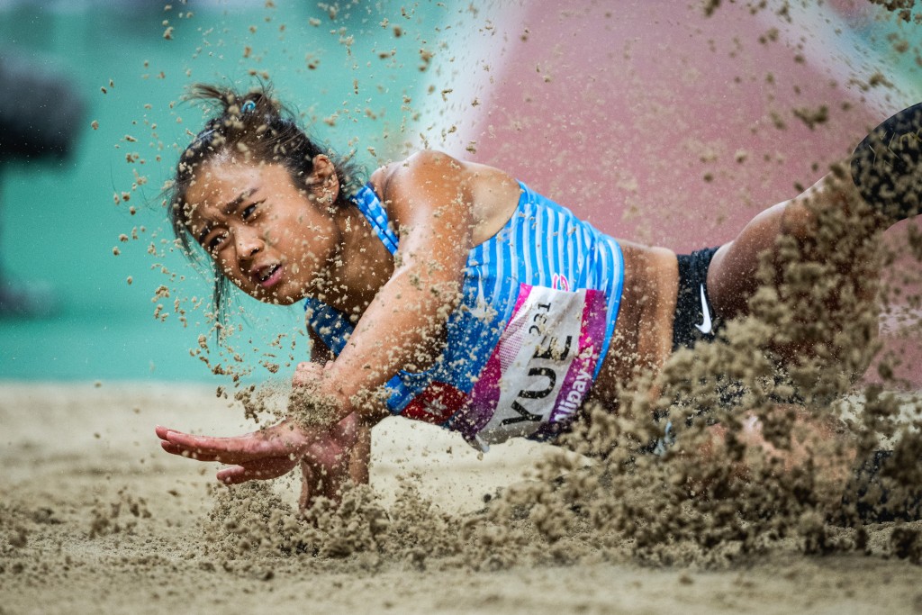 俞雅欣夺女子跳远铜牌。港协暨奥委会图片
