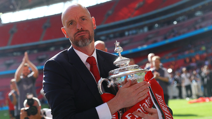 曼聯留用領隊坦哈格。Reuters