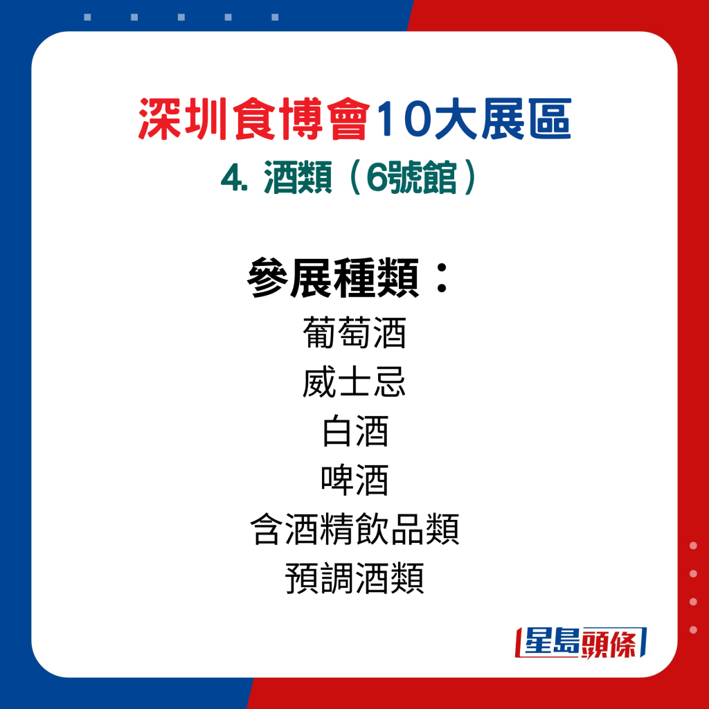 深圳食博會10大展區主題：4. 酒類（6號館）