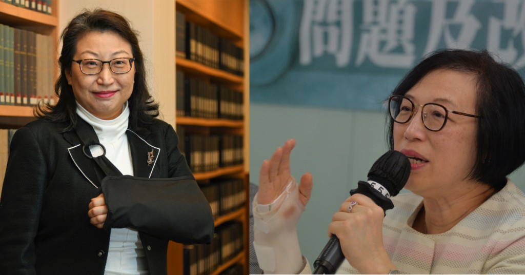 鄭若驊(左)、陳肇始(右)去年先後手部受傷。 鄭若驊(左)、陳肇始(右)去年先後手部受傷。