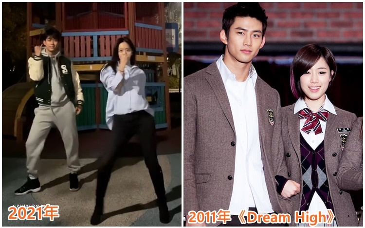 𤨒晶與澤演10年前齊拍《Dream High》,近日就一齊跳T-ara新歌。