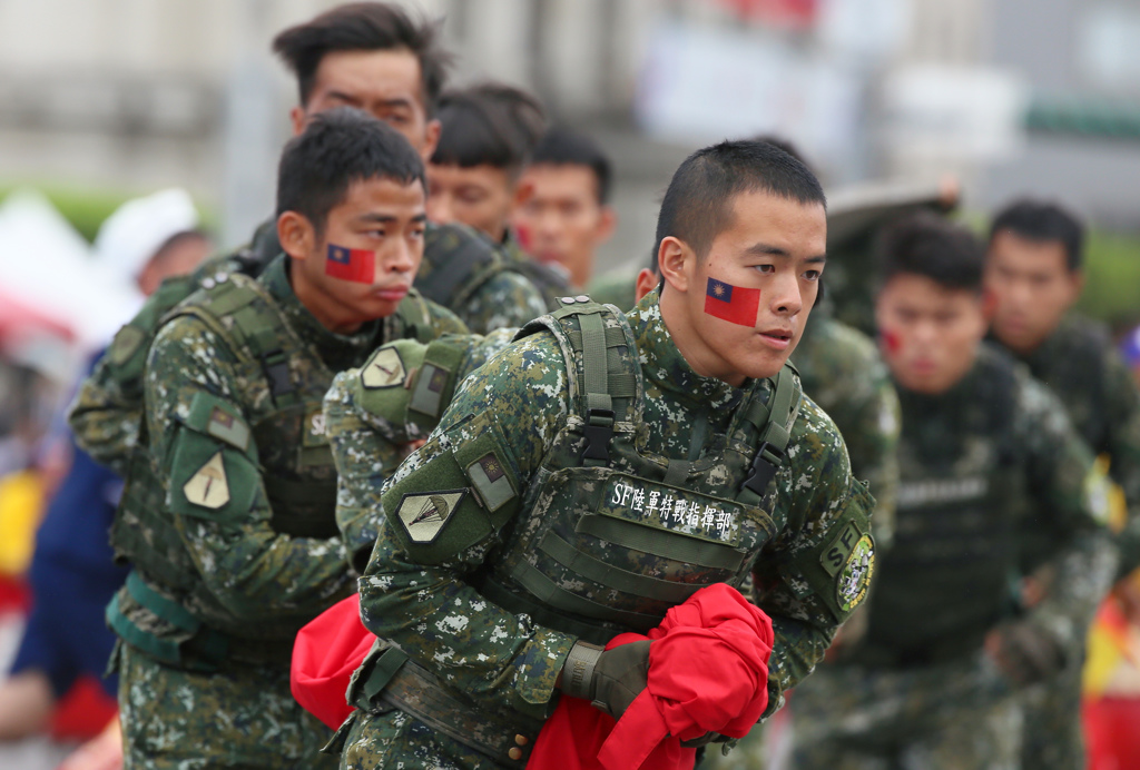 參加軍事表演的台灣特種部隊。
