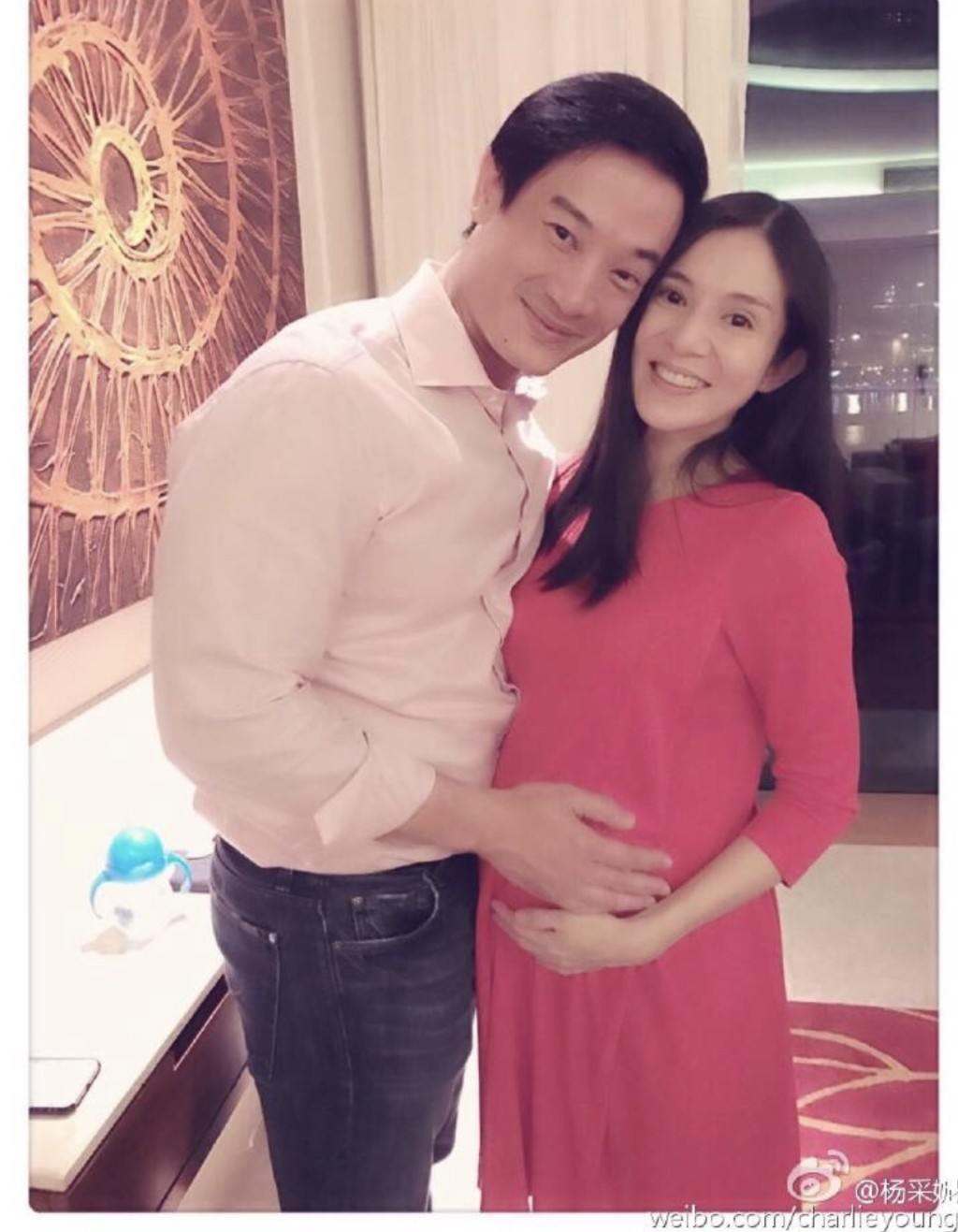 楊采妮2017年誕下一對可愛的雙胞胎兒子。