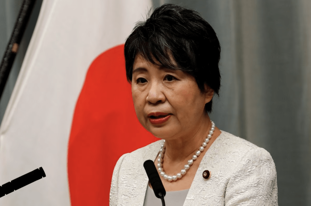 外務大臣上川陽子重視發展日本與南韓關係。圖為她於 2020 年 9 月 16 日在日本東京舉行的新聞發布會上發表講話。路透社