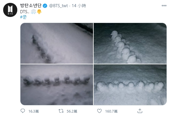 7只鸭仔名为「DTS」，系防弹少年团（BTS）鸭仔版。