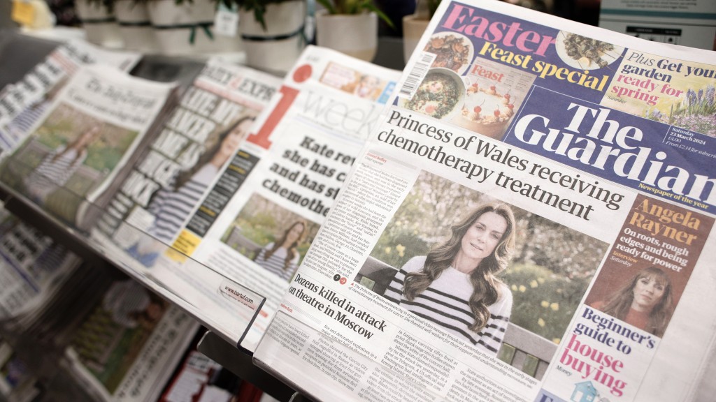 英國大小報章均以凱特患癌、正在做「預防性化療」的消息做頭版新聞。 美聯社
